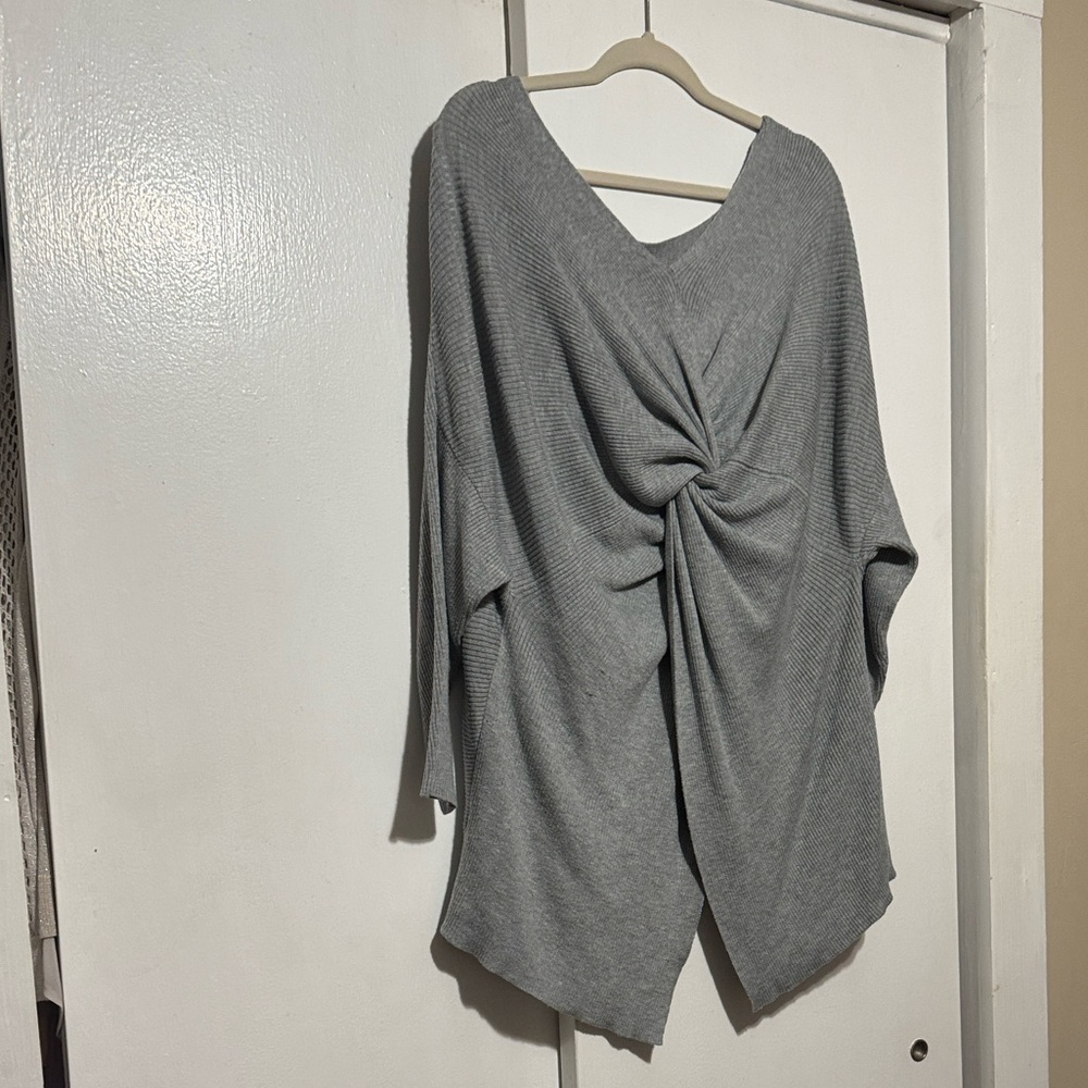 Vince Camuto Twisted Back Grey Sweater